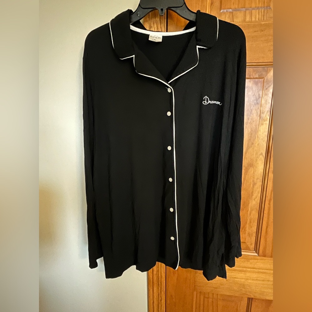Soma Pajama Set Black with White Trim